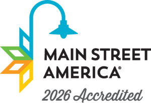 Main Street America 2026 Accredited logo recognizing community development and revitalization excellence.